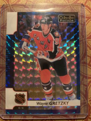 2017 - 18 O - Pee - Chee Platinum 26/99 Wayne Gretzky Royal Blue Cubes Opcp