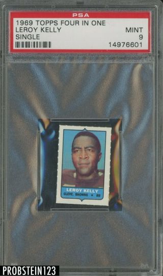 1969 Topps Four In One Single Leroy Kelly Cleveland Browns Psa 9