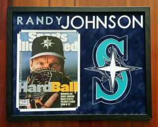 Randy Johnson Signed Autographed 8x10 Sports Illustrated Cover Framed Psa Dna