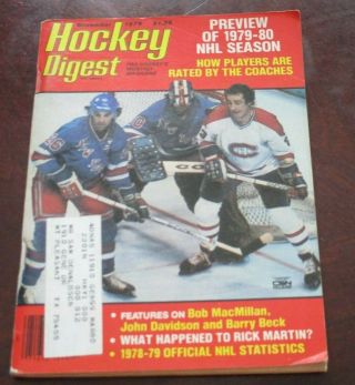 Hockey Digest November 1979 John Davidson York Rangers Nhl