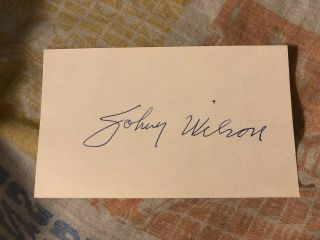 Autographed 3x5 Index Card Johnny Wilson Boxing World Champion D.  1985