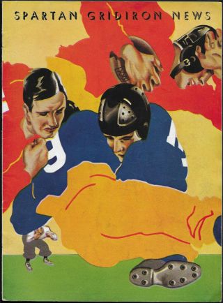 October 26,  1935.  Michigan State Vs.  Washington Football Program -
