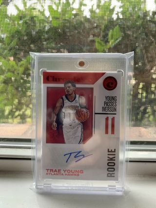 Trae Young Chronicles Rookie Auto Red Parallel Ssp