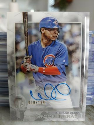 2019 Topps Tribute Willson Contreras On Card Autograph Auto 50/199 Chicago Cubs