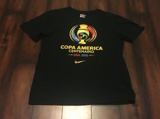 Nike Tee Copa America Centenario 2016 Usa Soccer T Shirt Sz L Black Futbol