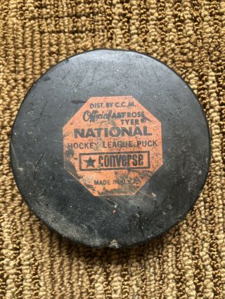 Ccm Official Art Ross Tyer National Hockey League Game Puck Converse Usa Vintage