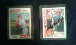 Autographed Baseball Cards Of Mike Schmidt & Andy Van Slyke