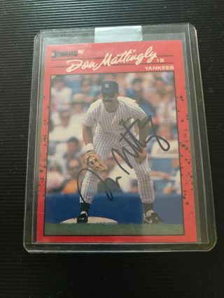 1990 Donruss 190 Don Mattingly Signed Autograph York Yankees