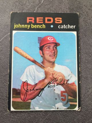 1971 Topps Baseball Card 250 Johnny Bench Cincinnati Reds Catcher