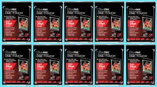 10 Ultra Pro One Touch Magnetic 35pt Black Border Uv Card Holder Display Case