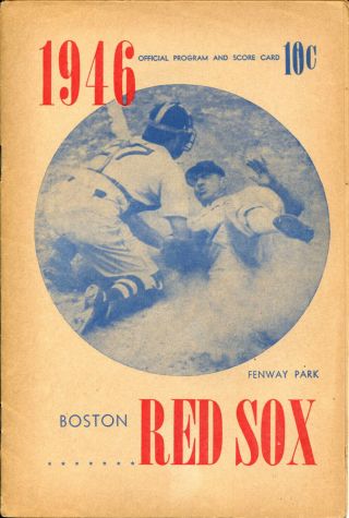 1946 Boston Red Sox Program,  American All - Stars,  4x Score Cards,  C17