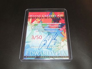 2019 WAYNE GRETZKY OILERS SKETCH CARD LIMITED 3/50 SIGNED BY EDWARD VELA 2