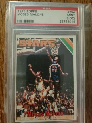 1975 - 76 Topps Moses Malone Rc Psa 9 (oc)