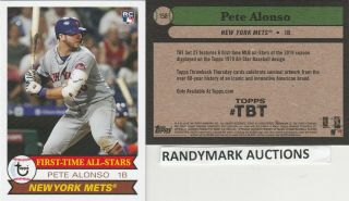 Pete Alonso Ny Mets Topps 2019 Throwback First - Time All - Stars Tbt 158 Sp 745 Rc