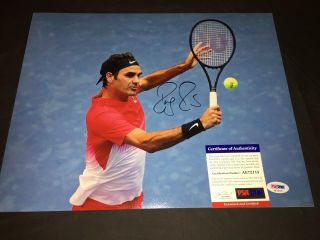 Roger Federer Signed 11x14 Photo Tennis Superstar Switzerland Psa/dna 2
