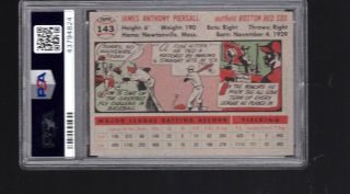 VINTAGE GRADED BASEBALL CARD - 1956 TOPPS - 143 - JIM PIERSALL - PSA NM 7 2