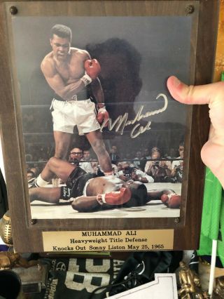 Muhammad Ali Signed Photo Autographed Sonny Liston Stacks Of Plaques Certificate