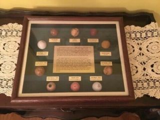 The History Of 10 Antique Golf Balls Collectible Shadow Box