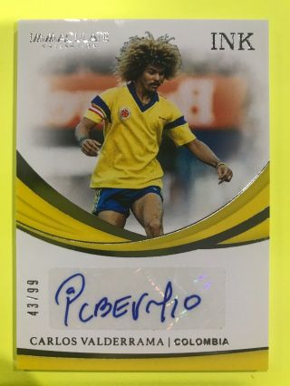 Carlos Valderrama 2018 - 19 Immaculate Soccer Ink Autograph 43/99