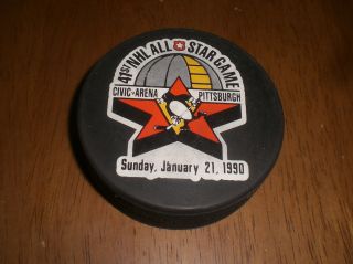 1990 Nhl All Star Game Puck - Civic Arena - Pittsburgh Penguins