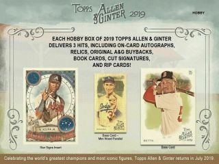 2019 Topps Allen & Ginter Baseball Factory Hobby 12 Box Case - Dbl Boxed
