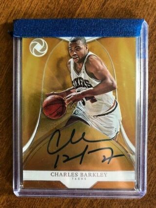 76ers Charles Barkley 2018 - 19 Panini Opulence Auto Autograph D 59 /79 On Card