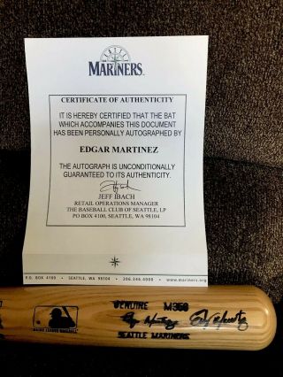 Edgar Martinez Autographed Game Model Louisville Slugger Bat With