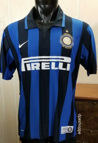 Nike Fit Dry Inter Milan 100 Anniversary Soccer Jersey Shirt Pirelli Sz L