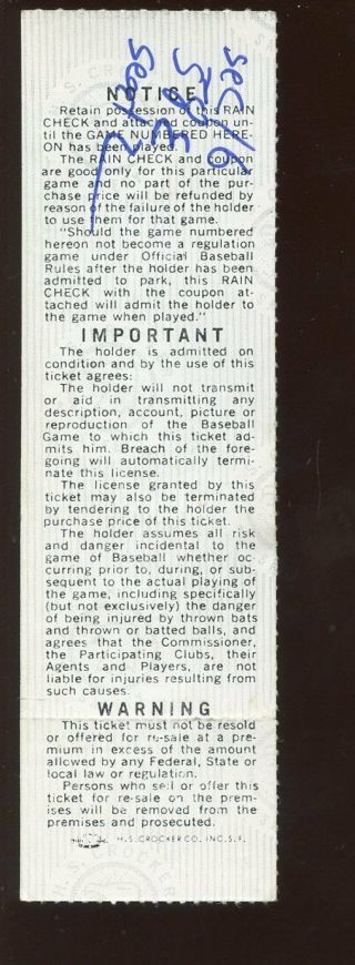 1976 ALCS Royals at York Yankees Game 5 Ticket Stub Chambliss Home Run 2