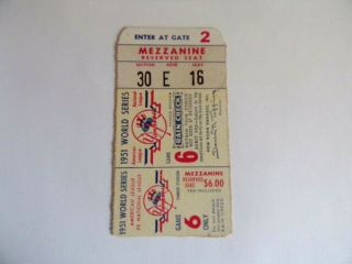 1951 World Series Game 6 Ticket Stub Giants Yankees Clincher