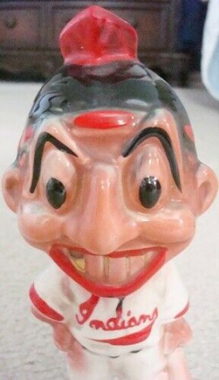 Stanford Pottery CLEVELAND INDIANS Chief Wahoo GOLD TOOTH Bank 2