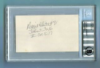 Reggie White Signed Index Card 3x5 Autographed Eagles Packers Beckett Bas