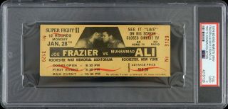1974 Muhammad Ali Vs Joe Frazier Fight Ii Full Ticket (psa Good 2 Slabbed)