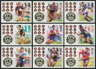 2002 / 2003 Team Of The Year Select Rugby League Nrl Set Of 9 Cards