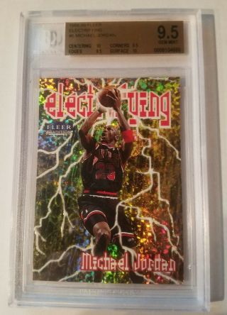 1998 - 99 Fleer Electrifying Michael Jordan Card 6 Bgs 9.  5.  5 Away From Pristine