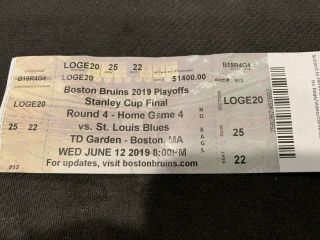 Nhl - Stanley Cup Finals Game 7 St Louis Blues V Bruins Ticket - June 12th,  2019