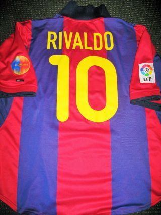 Authentic Rivaldo Barcelona Jersey 2000 2001 Shirt Camiseta Brazil Maglia Xl