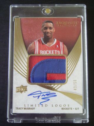 2007 - 08 Ud Exquisite Tracy Mcgrady Limited Logos Auto Logo Patch 43/50