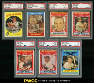 1959 Topps Mid - Grade Complete Set Mantle Mays Aaron Clemente Gibson,  Psa (pwcc)