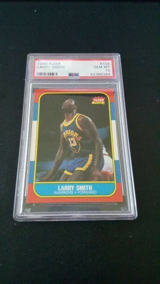 1986 Fleer Basketball Psa 10 Larry Smith