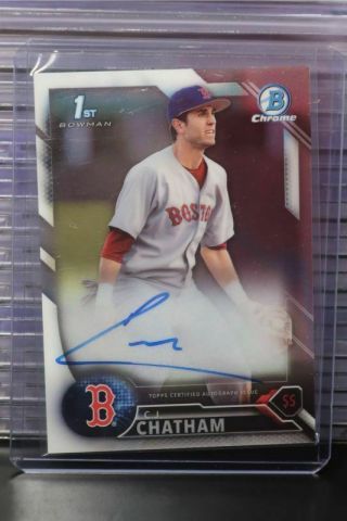 2016 Bowman Chrome C.  J.  Chatham Prospect Rc Auto Autograph Cmy