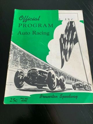 Rare 1953 Brewerton Speedway Ny Racing Program Signed By 6 Drivers Look