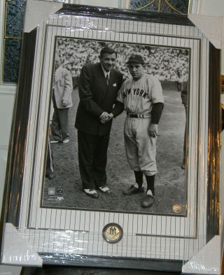 Babe Ruth Yogi Berra Photograph 16x20 Framed & Matted York Yankees
