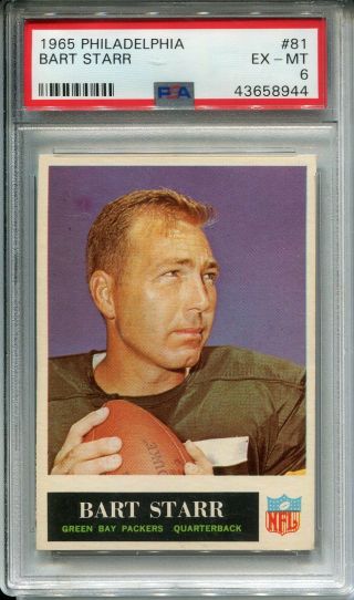 1965 Philadelphia 81 Bart Starr Psa 6 Ex - Mt Green Bay Packers