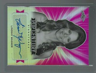 Lindsay Wagner 2019 Leaf Pop Century 7/7 Auto Signatures Red Refractor