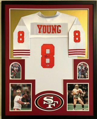 Framed San Francisco 49ers Steve Young Autographed Signed Jersey Beckett
