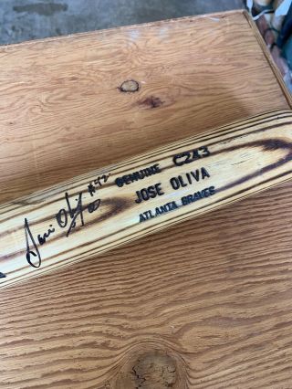 Jose Olivia Atlanta Braves Signed & Game Louisville Slugger Baseball Bat