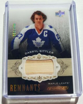 Darryl Sittler 2018 - 19 Engrained Remnants Stick Relic 51/100 Maple Leafs.