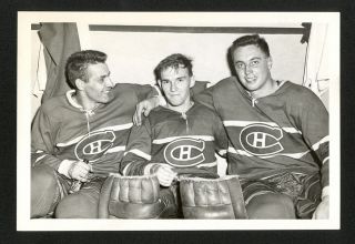 Jean Beliveau/stan Smrke/c.  Hodge Hof Canadiens Rare 1950 