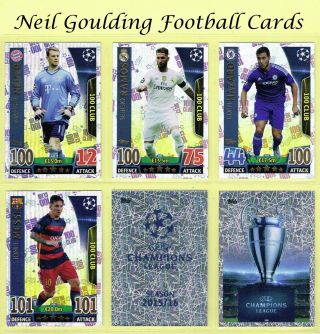 Champions League Match Attax 2015 - 2016 ☆ 100 Club ☆ Football Cards 495 To 500
